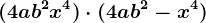 (4ab^2+x^4)\cdot (4ab^2-x^4)