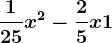 \frac125x^2-\frac25x+1