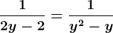 \frac12y-2=\frac1y^2-y