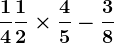 \frac14+\frac12\times \frac45-\frac38