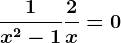 \frac1x^2-1+\frac2x=0