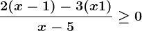 \frac2(x-1)-3(x+1)x-5\geq 0