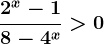 \frac2^x-18-4^x>0