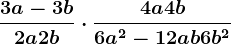 \frac3a-3b2a+2b\cdot \frac4a+4b6a^2-12ab+6b^2