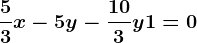 \frac53x-5y-\frac103y+1=0