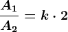 \fracA1A2=k\cdot 2