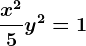 \fracx^25+y^2=1