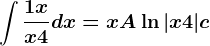 \int \frac1+xx+4dx=x+A\ln|x+4|+c