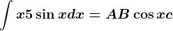\int x+5\sin x dx=A+B\cos x+c