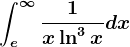 \inte^+\infty\frac1x\ln^3xdx