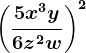 \left (\frac5x^3y6z^2w \right )^2