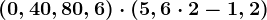 \left ( 0,4+0,8+0,6 \right )\cdot \left ( 5,6\cdot 2-1,2 \right )