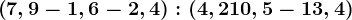 \left ( 7,9-1,6-2,4 \right ):\left ( 4,2+10,5-13,4 \right )