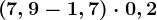 \left ( 7,9-1,7 \right )\cdot 0,2