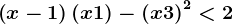 \left ( x-1 \right )\left ( x+1 \right )-\left ( x+3 \right )^2<2