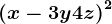 \left ( x-3y+4z \right )^2