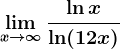 \limx--> +\infty\frac\ln x\ln (1+2x)