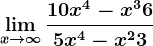 \limx--> +\infty\frac10x^4-x^3+65x^4-x^2+3