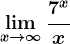 \limx--> +\infty\frac7^xx