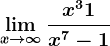 \limx--> \infty\fracx^3+1x^7-1