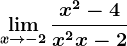 \limx--> -2\fracx^2-4x^2+x-2