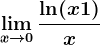 \limx--> 0\frac\ln (x+1)x