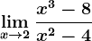 \limx--> 2\fracx^3-8x^2-4