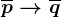 \overlinep--> \overlineq