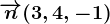 \overrightarrown(3,4,-1)