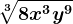 \sqrt[3]8x^3y^9