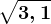 \sqrt3,1