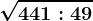 \sqrt441:49