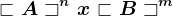\sqsubset A\sqsupset ^n x \sqsubset B\sqsupset ^m