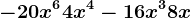 -20x^6+4x^4-16x^3+8x