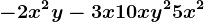 -2x^2y-3x+10xy^2+5x^2