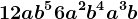 12ab^5+6a^2b^4+a^3b
