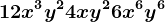 12x^3y^2+4xy^2+6x^6y^6