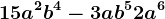 15a^2b^4-3ab^5+2a^6