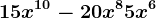 15x^10-20x^8+5x^6