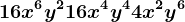 16x^6y^2+16x^4y^4+4x^2y^6