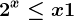 2^x\leq x+1