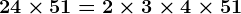 24 \times 5+1=2 \times 3 \times 4 \times 5 +1