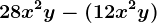 28x^2y-(12x^2y)