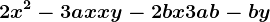 2x^2-3ax+xy-2bx+3ab-by