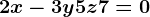 2x-3y+5z+7=0