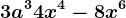 3a^3+4x^4-8x^6