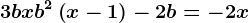 3bx+b^2\left ( x-1 \right )-2b=-2x