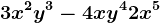3x^2y^3-4xy^4+2x^5