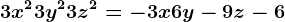 3x^2+3y^2+3z^2=-3x+6y-9z-6