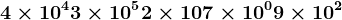 4 \times 10^4 + 3 \times 10^5 + 2 \times 10 + 7 \times 10^0 + 9 \times 10^2